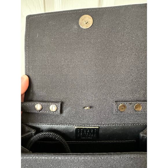 *SOLD* Vintage Stuart Weitzman Black Rare 90s Y2K Satin Evening Bag Formal - Picture 5 of 8